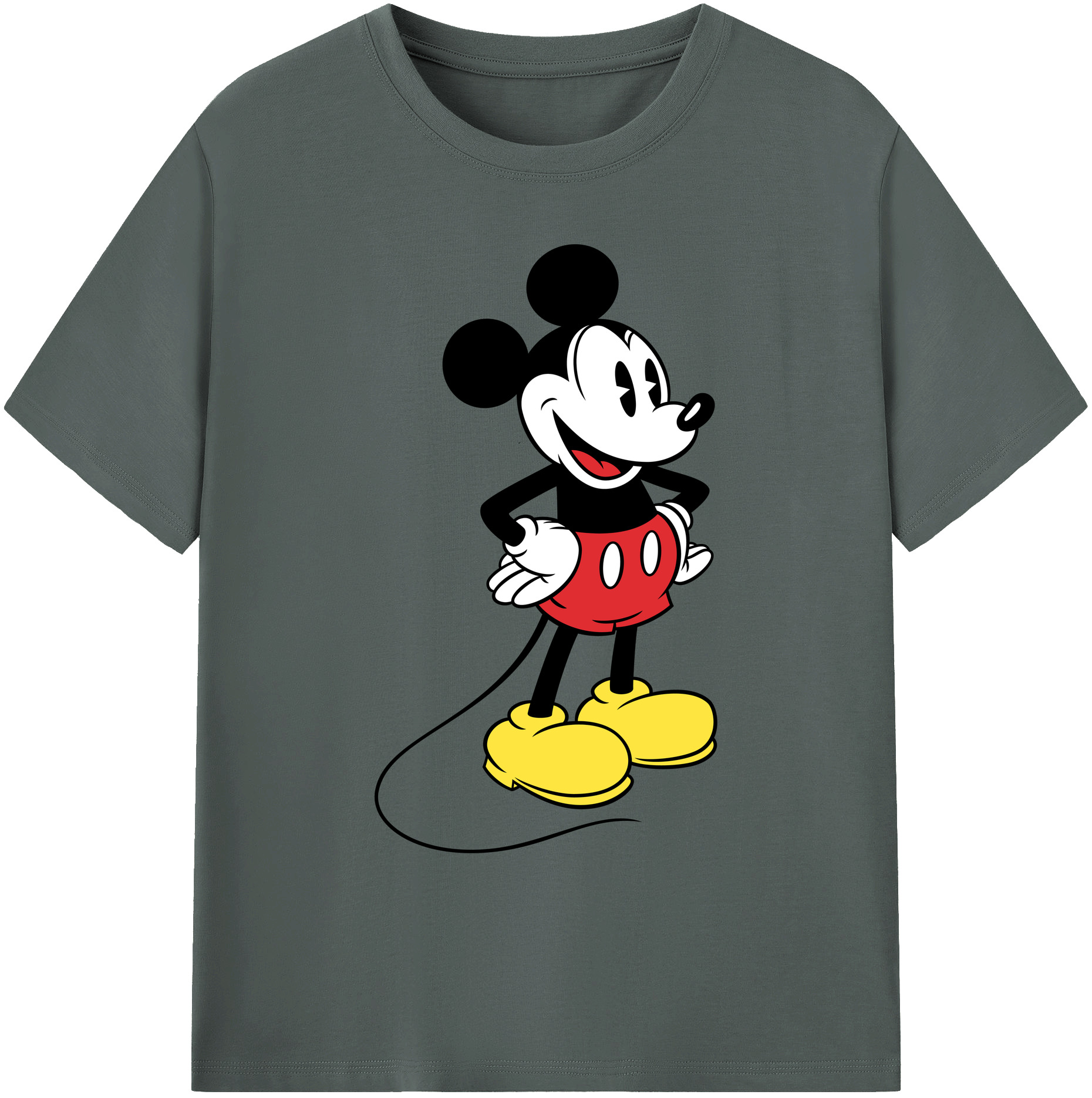 ミッキーマウス Mickey Mouse 綿100％ メンズ半袖Tシャツ｜肌触りやわらか＆通気性